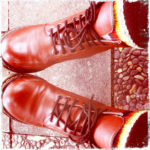 マルチ靴下とマーチン風。